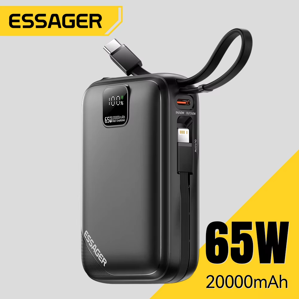 Portable Charger 20000Mah - Essager 65W 20000mAh Power Bank PD