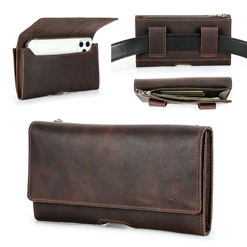 Cowhide Leather Waist Bag Phon - đánh giá và giá Phone Accessories Men