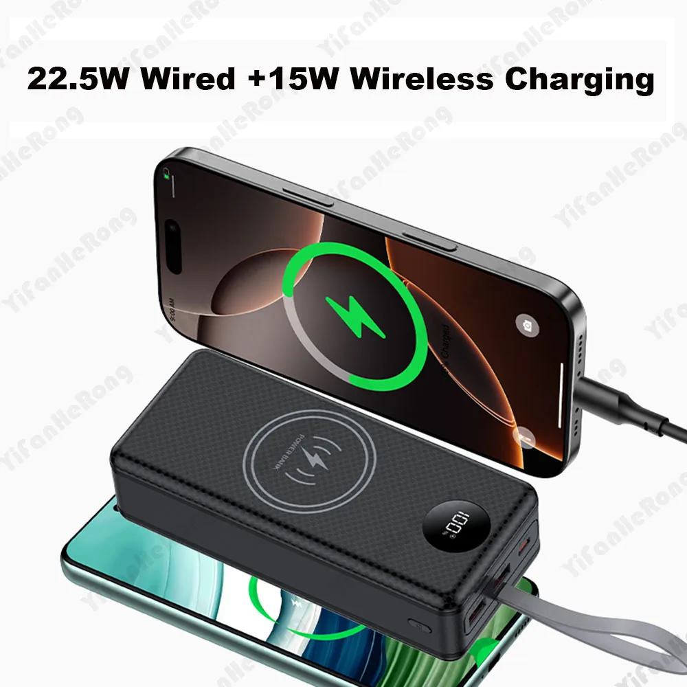 22.5W Fast Charging 15W Wirele - đánh giá và giá Portable Charger 20000Mah