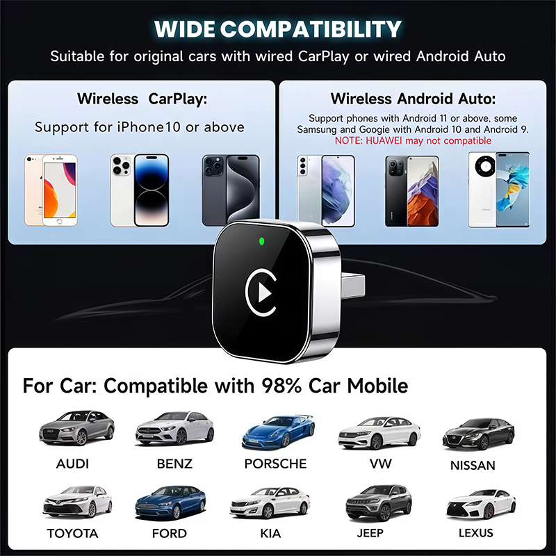 2-in-1 Wireless CarPlay Adapte - đánh giá và giá Quality Phone Accessories